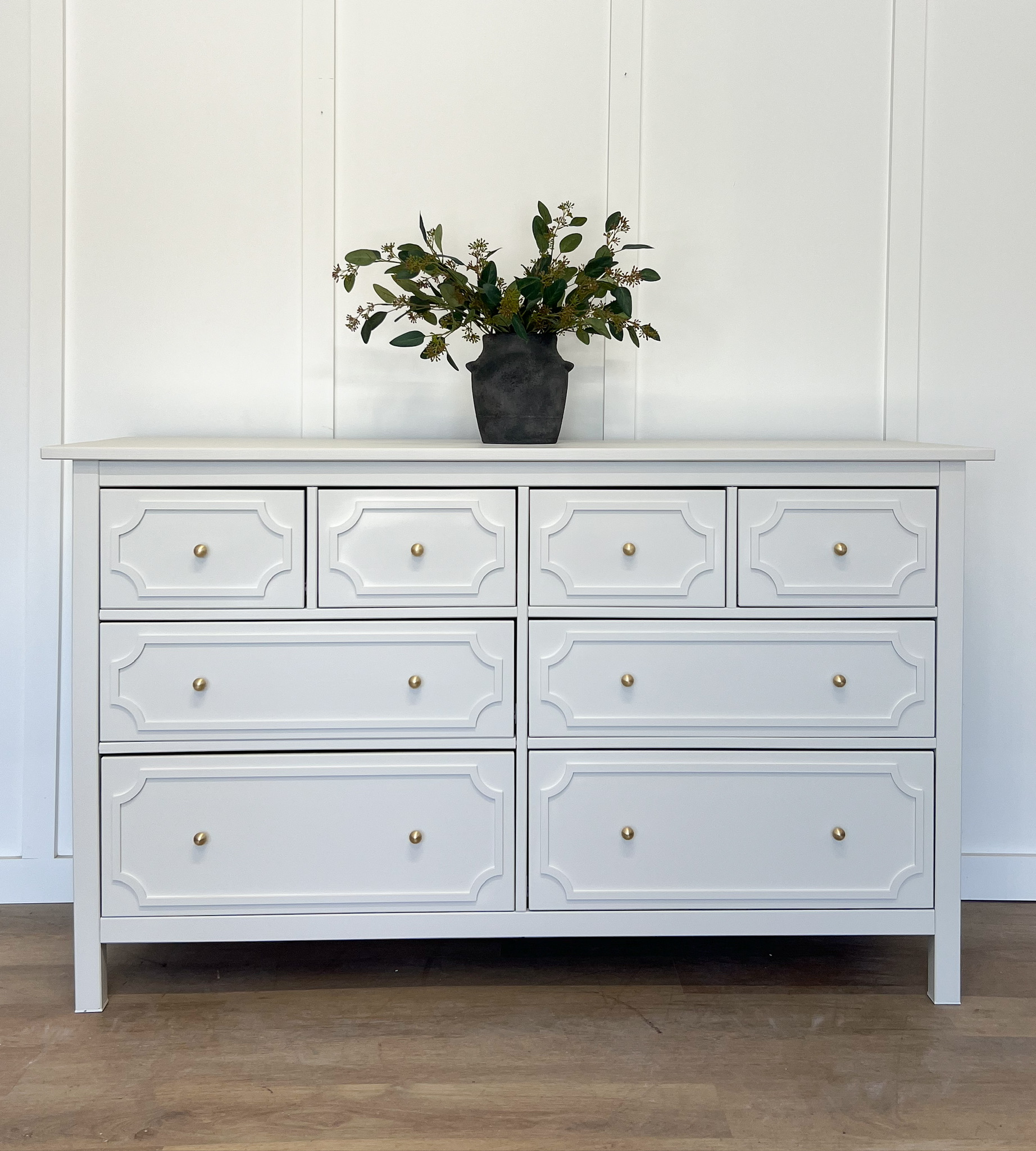 final reveal of furniture flip, IKEA dresser makeover